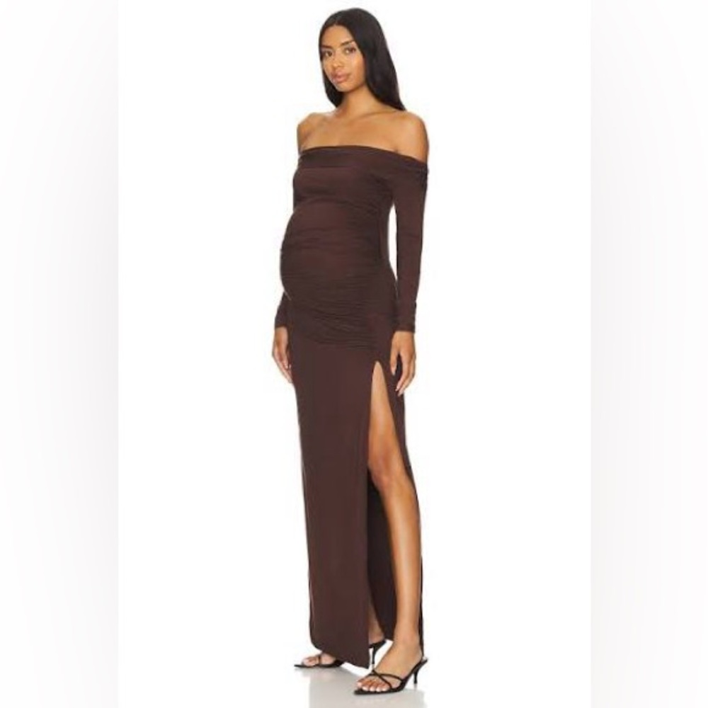 Bumpsuit The Off the Shoulder Evening maxi Dress brown Size XS NWT luxury